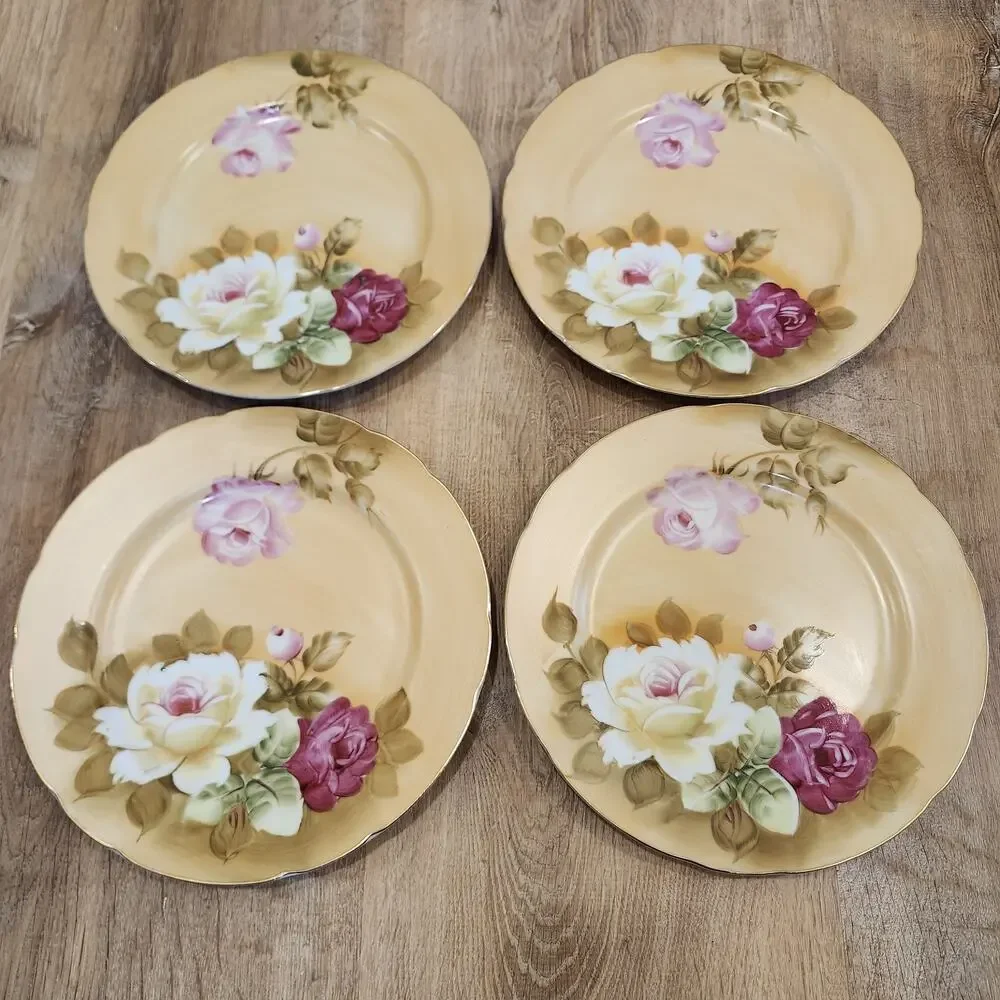 SET OF 4 VINTAGE 1984 LEFTON CHINA SALAD PLATE 7 1/8